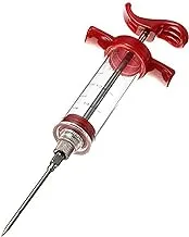 U HOOME Injector Syringe (30ml) with Stainless Steel Needle for Poultry Meat, Sauce Seasoning Flavour - Red