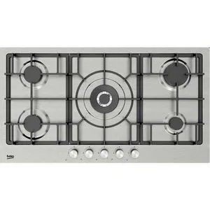 Beko HIMW 95226 SXEL Built In Stainless-Cast Iron Gas Hob - 90 Cm