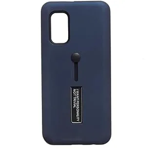 accessories shop Plastic Phone Cover Protection With Black Edges And Silicone Finger Holder Compatible With vivo V17 6.44 Inch - Navy