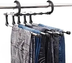 Winnfy Pants Hangers Magic Hangers Space Saving Clothes Hangers Organizer Stainless Steel Trousers Hangers Folding Storage Rack