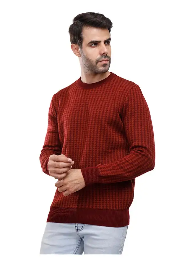 Coup Coup Regular Fit Strip Pullover For Men Color Burgundy