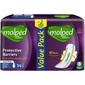 Molped Total Protection Value Pack Extra Long - 14 Pads