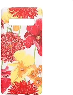 Dragon Plastic Creative Back Phone Protection Case Flowers Print Design With Silicone Safety Edges And 3D Back Print For Samsung Galaxy S10 - Multi Color