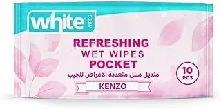 White Multipurpose (Refreshing) Pocket Kenzo10 Wipes