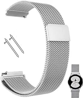 Mislanee 22mm Magnetic Metal replacement watch Bands Stainless Steel Wristband Strap, Compatible for Samsung Galaxy Watch 3 45mm & Gear S3 Frontier & Galaxy Watch 46mm & Gear S3 Classic etc Silver