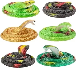 Toyvian 6 pieces rubber snake realistic snake toy snake figure hold birds way bath garden rainforest reptile fake snake toy 75 cm, random style