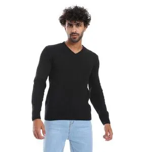 Caesar Wool Mens Pullover With V Neck