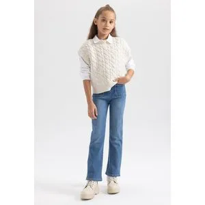 Defacto Girl Denim Flare Fit Trousers