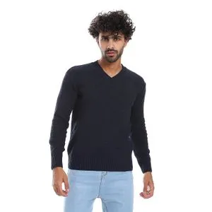 Caesar Wool Mens Pullover With V Neck