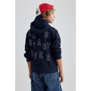 Defacto Boy Knitted New Regular Fit Hooded Long Sleeve Sweat Shirt