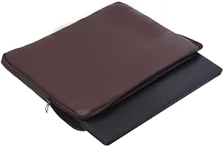 Accelerate Plain Dark Brown Leather Protective 15-15.6 inch Premium Laptop Sleeve Case with Zipper | Slim Design Laptop Bag compatible with Macbooks and Laptops