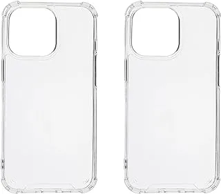 Generic Silicone Back Phone Protection Case With Safety Silicone Edges For Iphone 13 Pro Set Of 2 Pieces - Transparent