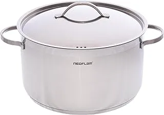 Neoflam Professional Stainless Steel Pot, Kitchen Cookware, Induction Pot with Impact-bonded Base Technology Pot 32 cm pcs For Kitchen,Home - Silver