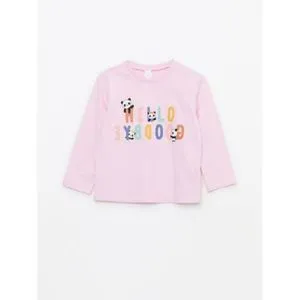 LC Waikiki Crew Neck Long Sleeve Printed Baby Girl T-Shirt