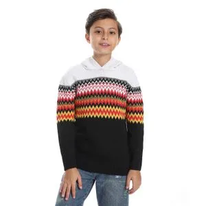 Caesar Wool Boys Pullover With Multi Design