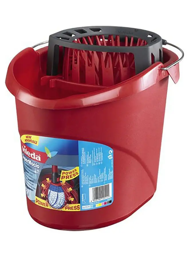 Vileda SuperMocio Mop Bucket With Power Wringer Red