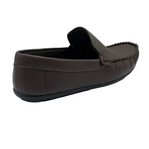 Squadra Leather Stitch Detail Slip On Shoes -Brown