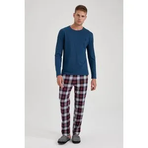 Defacto Man Homewear Regular Fit Crew Neck Long Sleeve Knitted Sets - 2 Pack