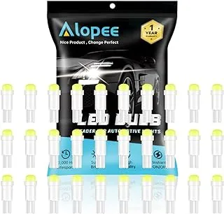 ALOPEE 30-Pack T5 / 74 73 2723 2721 286 1 SMD 12V 20Lums أبيض LED لمبات إضاءة السيارة لوحة القيادة مصباح إشارة الانعطاف