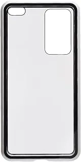 Generic Tempered Glass Strong Magnetic Two Face Case With Metal Frame And Anti Scratch For Huawei P40 6.1 Inch - Silver Black