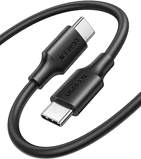 كابل يو جرين 60 وات USB C إلى USB C 1 متر، PD 3.0 3A سلك شحن سريع من النوع C كابل متوافق مع سلسلة iPhone 15، MacBook Pro، iPad Pro، Samsung Galaxy S23/22/Z Fold/Z Flip، Google Pixel 7/6A، PS5 ، يُحوّل