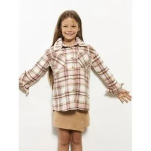 LC Waikiki Plaid Long Sleeve Girl Shirt Jacket