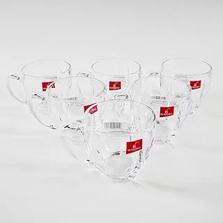 Tea and Nescafe mug set, 6 pieces, clear crystal glass, the famous Blank Mix brand, 6 pieces, code: 126