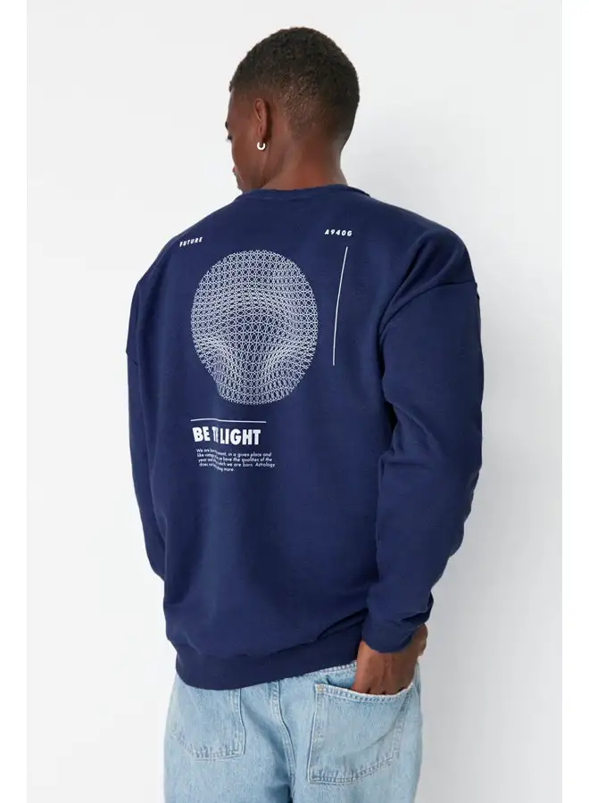 trendyol Sweatshirt - Dark blue - Oversize