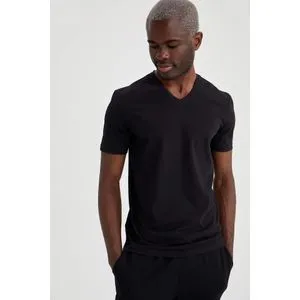 Defacto Slim Fit Basic V-Neck Short Sleeve T-Shirt.