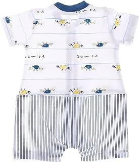 lovely land Baby Boys Multipatterned Baby Boy Jumpsuit - Blue, White & Yellow Salopete (pack of 1)