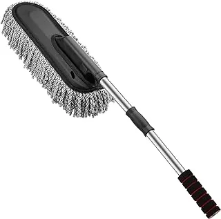 Hopx Super Soft Microfiber Car Duster Exterior with Extendable Handle, Car Brush Duster for Car Cleaning Dusting - Grey