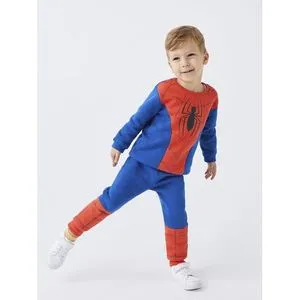 LC Waikiki Crew Neck Long Sleeve Spiderman Printed Baby Boy Sweatshirt And Sweatpants 2-Pack Set