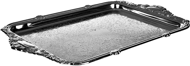 Queen Anne silver plated rectangular tray with handles (41 * 25.5 cm) 0/6458