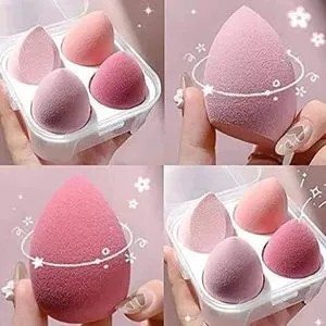 Cosmetic Blending Sponge In Storage Box(4pcs).