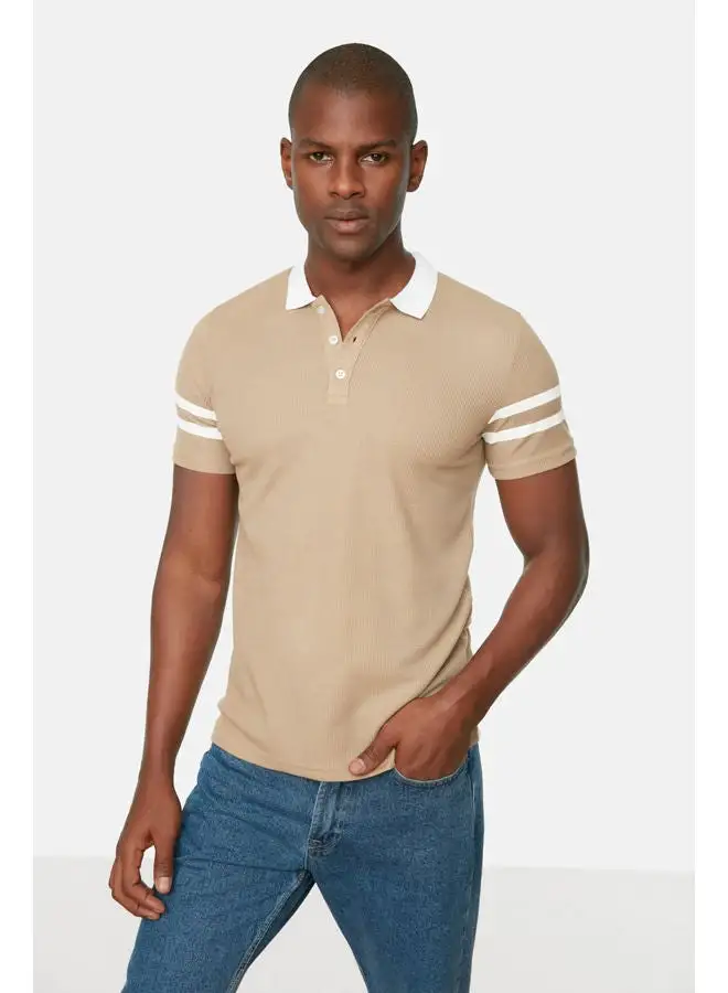 trendyol Man Polo T-Shirts Beige