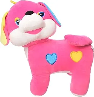 Generic Fiber Large Lovely Doll Dog Shaped With Hearts Engraving Shaped Add More Entertainment For Kids - Pink White