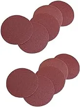 FenaRoom Sanding Discs Paper No Hole Hook and Loop Aluminum Oxide Adhesive, Random Orbital Sander Pads for Woodworking or Automotive red, 5 Inches 10 Pack , LK_01