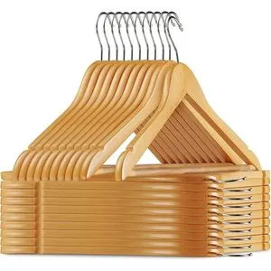 12 PCS Pack Wooden Clothes Hangers Wood Suit Coat Jacket Hanger