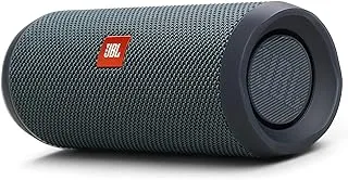 مكبر صوت JBL Flip Essential 2 بلوتوث محمول مع بطارية قابلة لإعادة الشحن، مقاومة للماء IPX7، عمر بطارية 10 ساعات، JBLFLIPES2، أسود فاتح ورمادي داكن