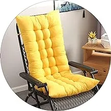 WZLL Garden High Back Chair Cushion, Sun Lounger Cushion Replacement Pad Portable Patio Thick Padded Outdoor Rocking Chair Cushion For Autumn Winter (Color : Yellow, Size : 155x48x8cm)