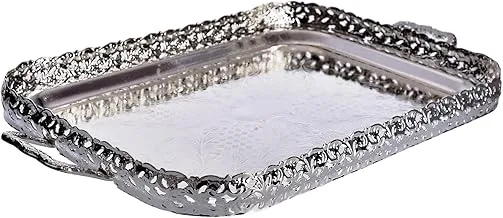 Queen Anne medium rectangular tray Silver plated with hands (51 * 29 cm) Royal 0/6336/7