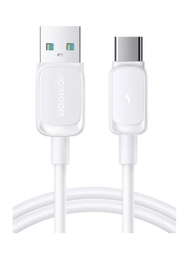 JOYROOM S-AC027A14 Series 3A USB To USB-C Type C Fast Charging Data Cable Compatible For Samsung S21 S20 Note 20 10 9 Huawei P30 P20 Lite Mate 20 Pro P20 LG G5 G6 Xiaomi Mi 1.2M White