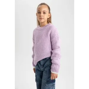 Defacto Girl Tricot Regular Fit Crew Neck Long Sleeve Pullover