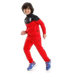 Diadora Training Suit For Kids - Red/Blck