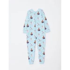 LC Waikiki Crew Neck Elsa Printed Long Sleeve Fleece Girl Jumpsuit