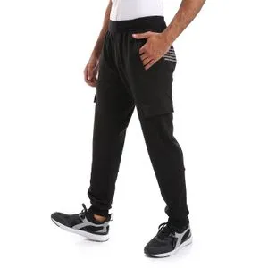 Diadora Men Cotton Sweatpant Pants With Side Pockets  - Black