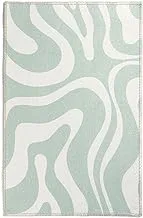 RicRac Rondafa Printed Bath Mat, 80 cm Length x 50 cm Width, Green/White