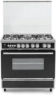 white point WPGC9060GBTA - Gas Coocker 90 * 60-5 flames - Air Fan Oven - Gold With Black