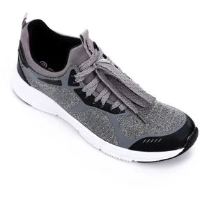 Air Walk Self Patterned Men Running Shoes - Grey & Black