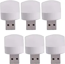 USB Night Light, 6-Pack Plug in Small Led Nightlight Mini Portable for PC Car Bulb Indoor Outdoor Camping Reading Sleeping White